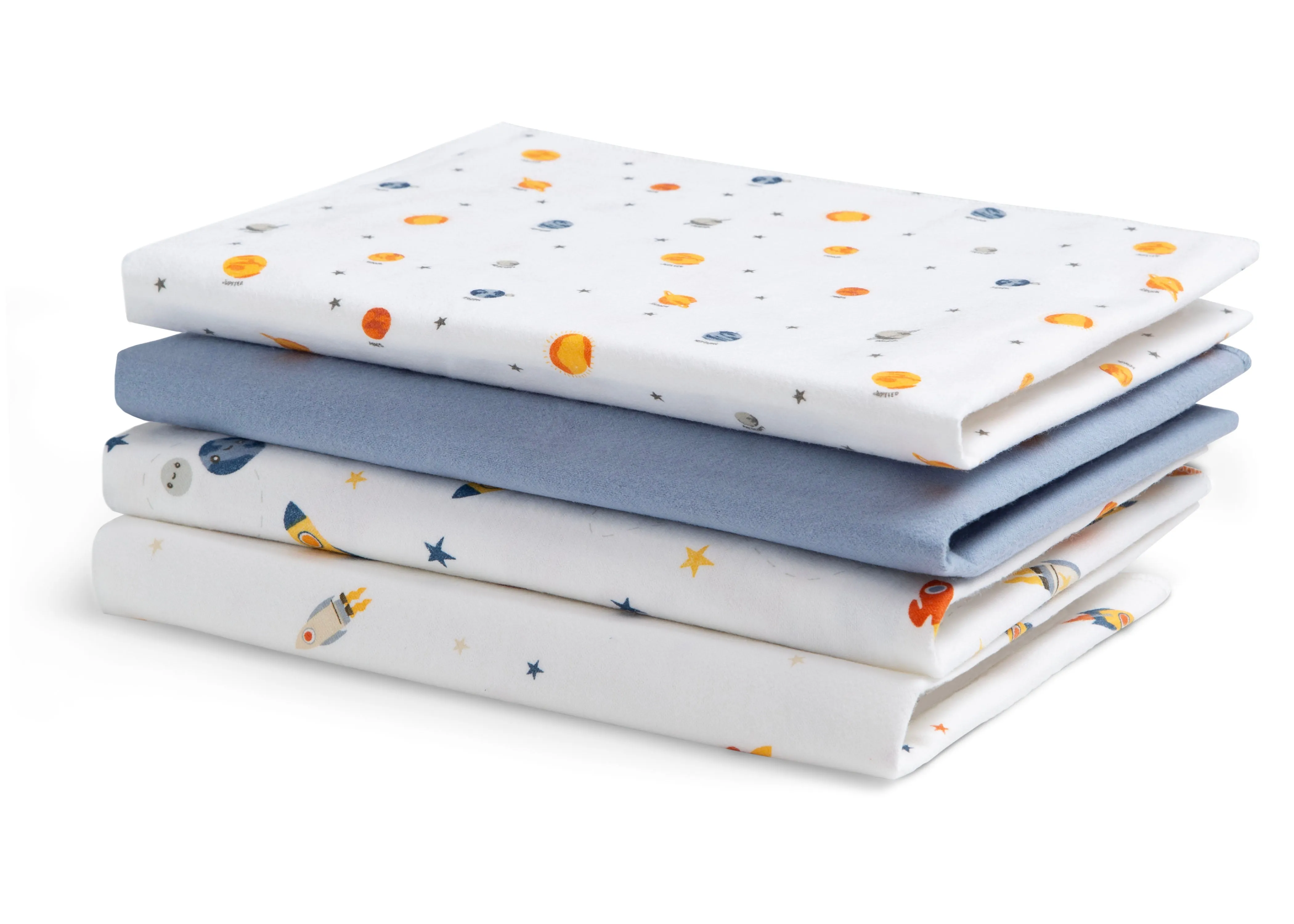 100% Cotton Flannel Baby Receiving Blankets - 4 Pack