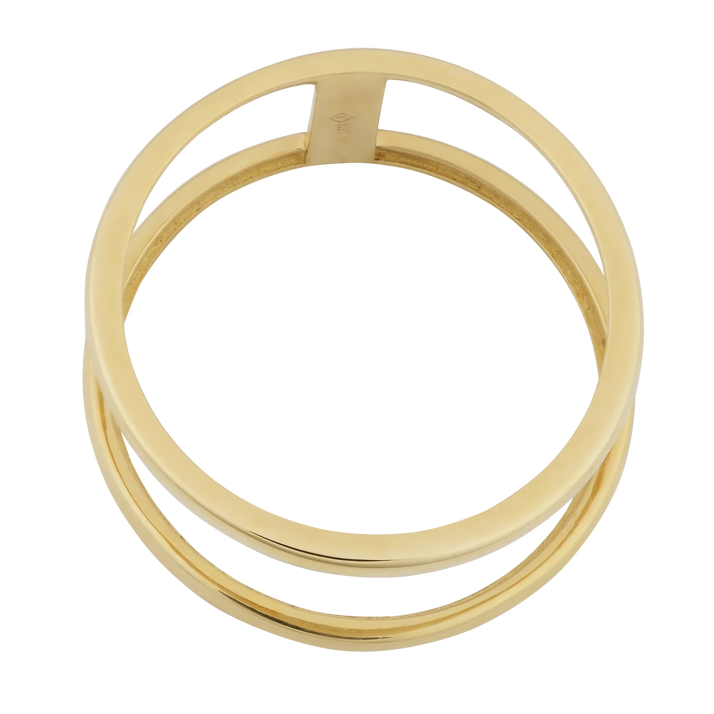 10k Yellow Gold High Polish Bar Double Ring