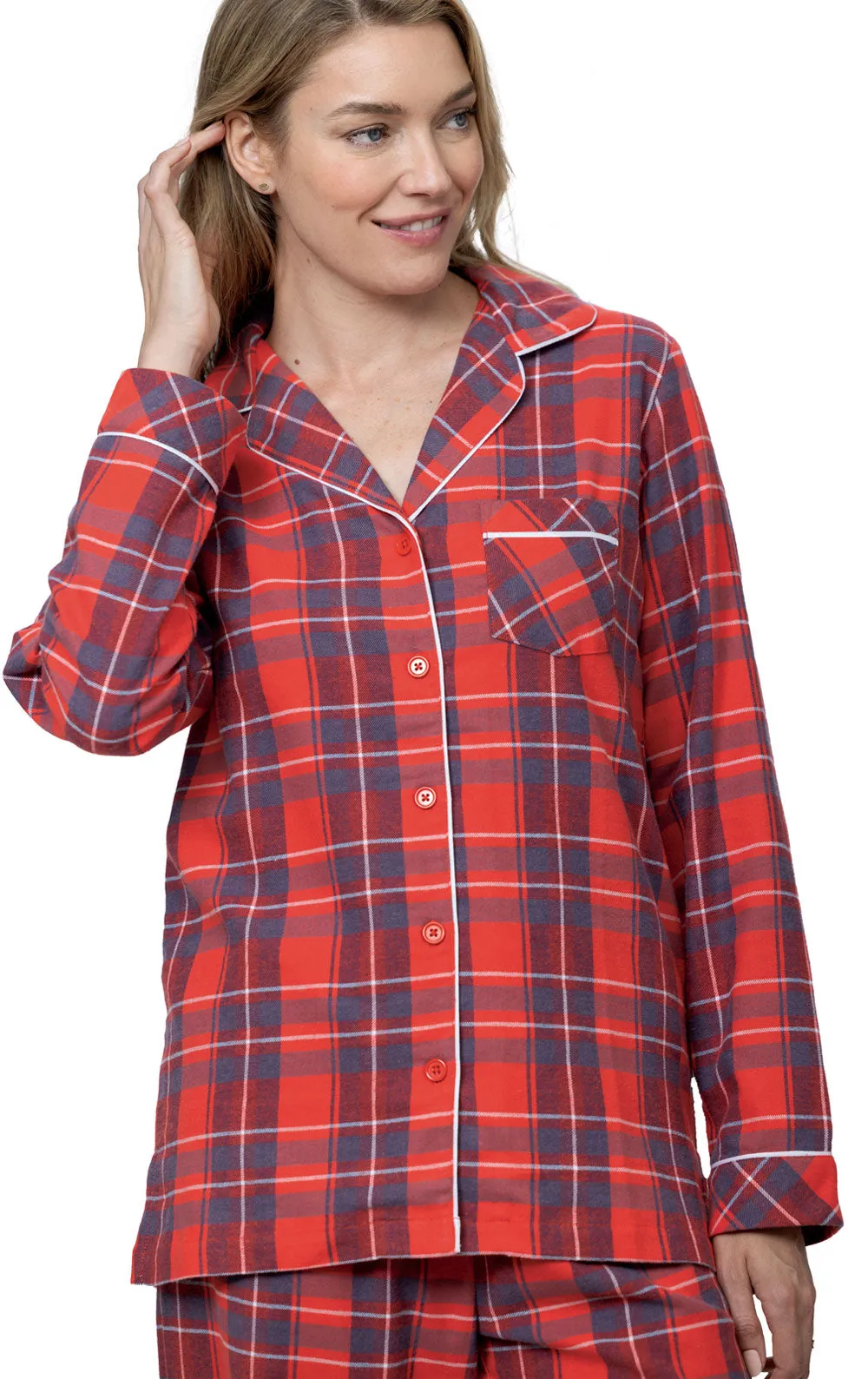 Americana Plaid Button-Front Pajamas