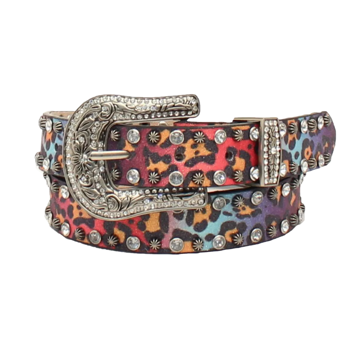 Angel Ranch Children's Crystal Studs Leopard Print Belt D130001097