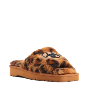 Ariat Ladies Cozy Fuzzy Leopard Print Square Toe Slippers AR2697-214