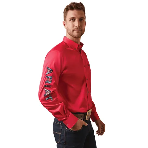 Ariat Men's Team Logo Azalea Twill Fitted Long Sleeve Shirt 10043567