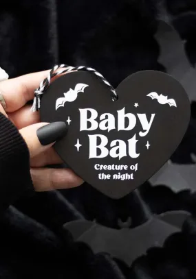 Baby Bat Hanging Heart | SIGN