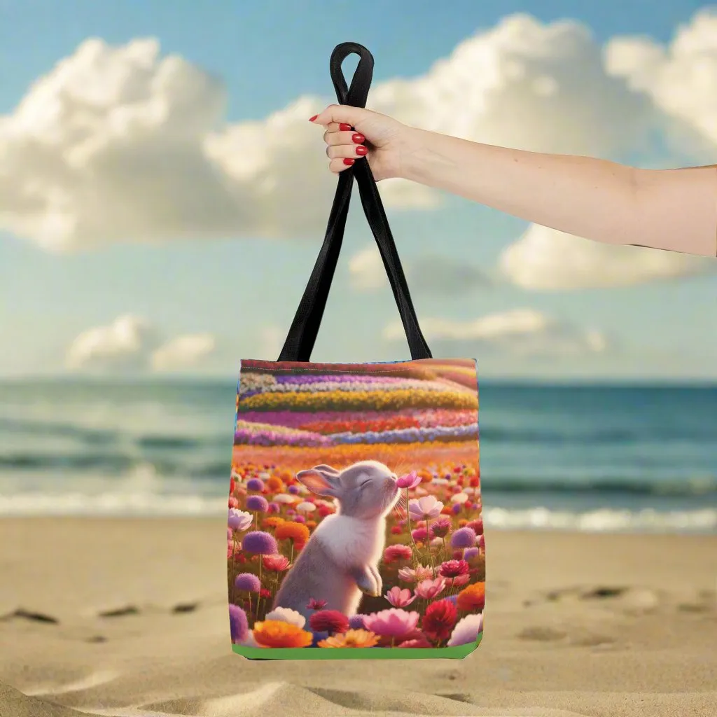 Bunny in Flower Field Tote Bag