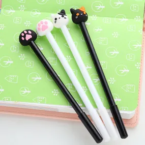 Cat Gel Pen - Black and White - Set of 4