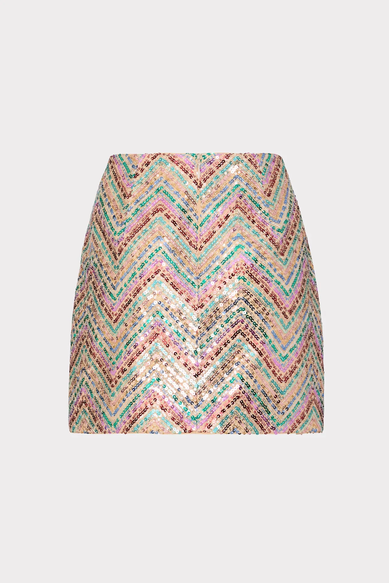 Chevron Sequins Mini Skirt