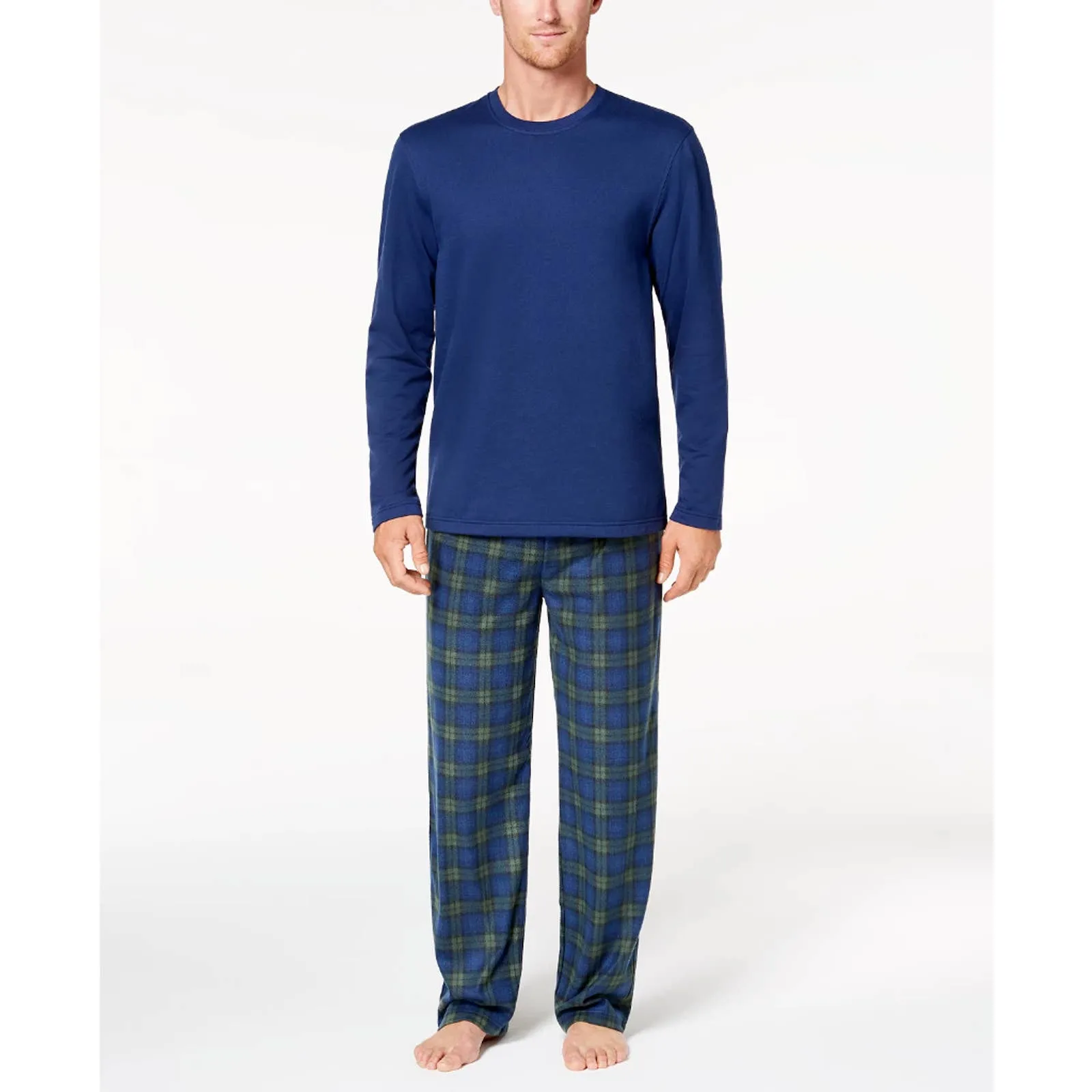 CLUB ROOM MEN'S 2 PC PAJAMA SET NAVY/HUNTER M, NWT $65