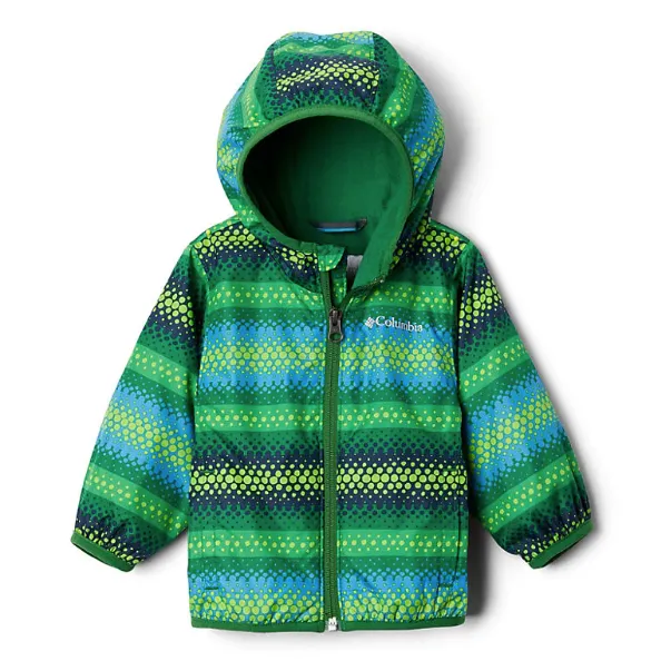 Columbia True Green Bubble Stripes Mini Pixel Grabber II Infant Wind Jacket