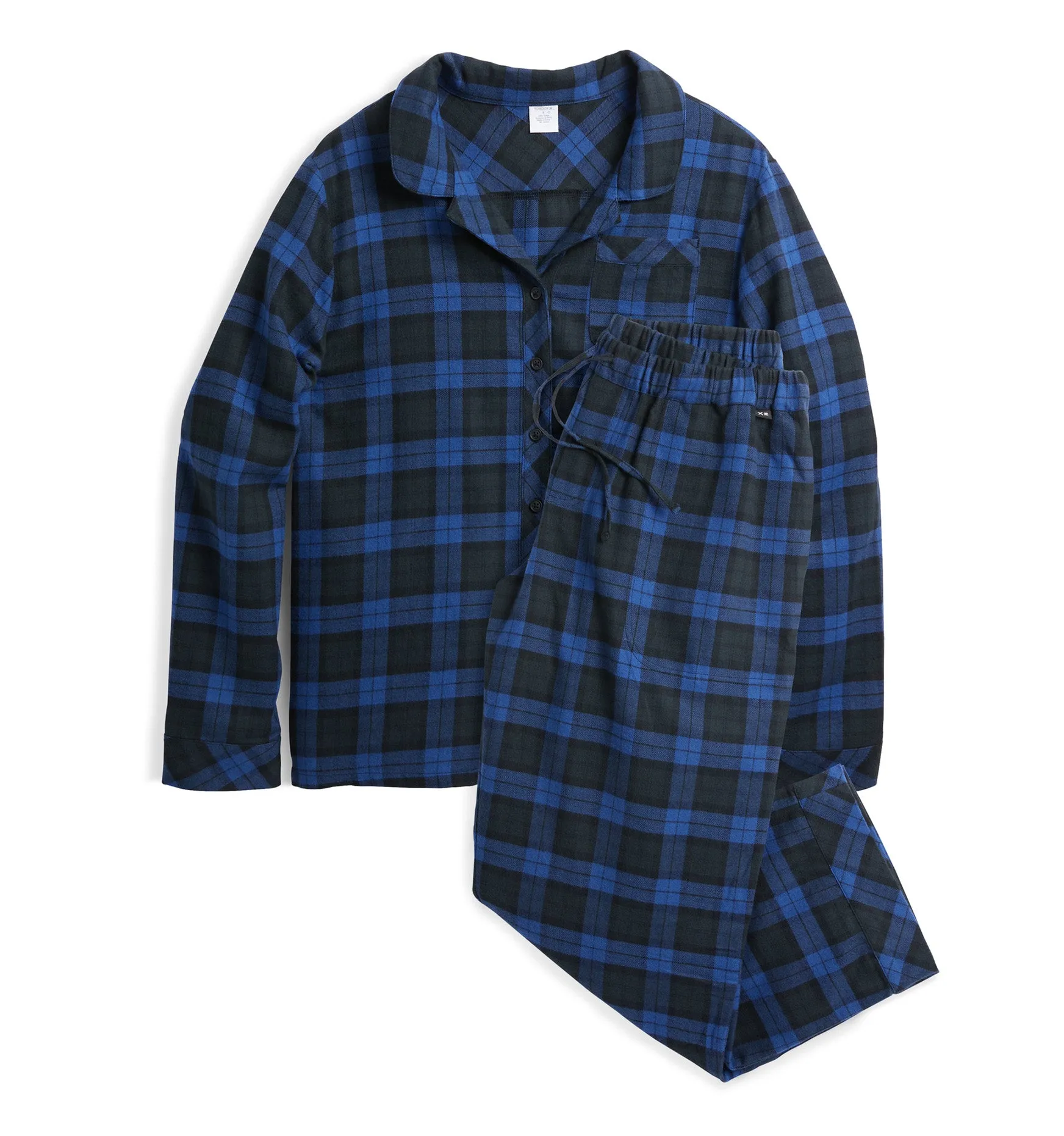 Cozy Flannel PJ Set - Midnight Plaid