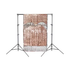 Deco Glamorous Champagne/Silver Sequin Background Stand kit - CLEARANCE