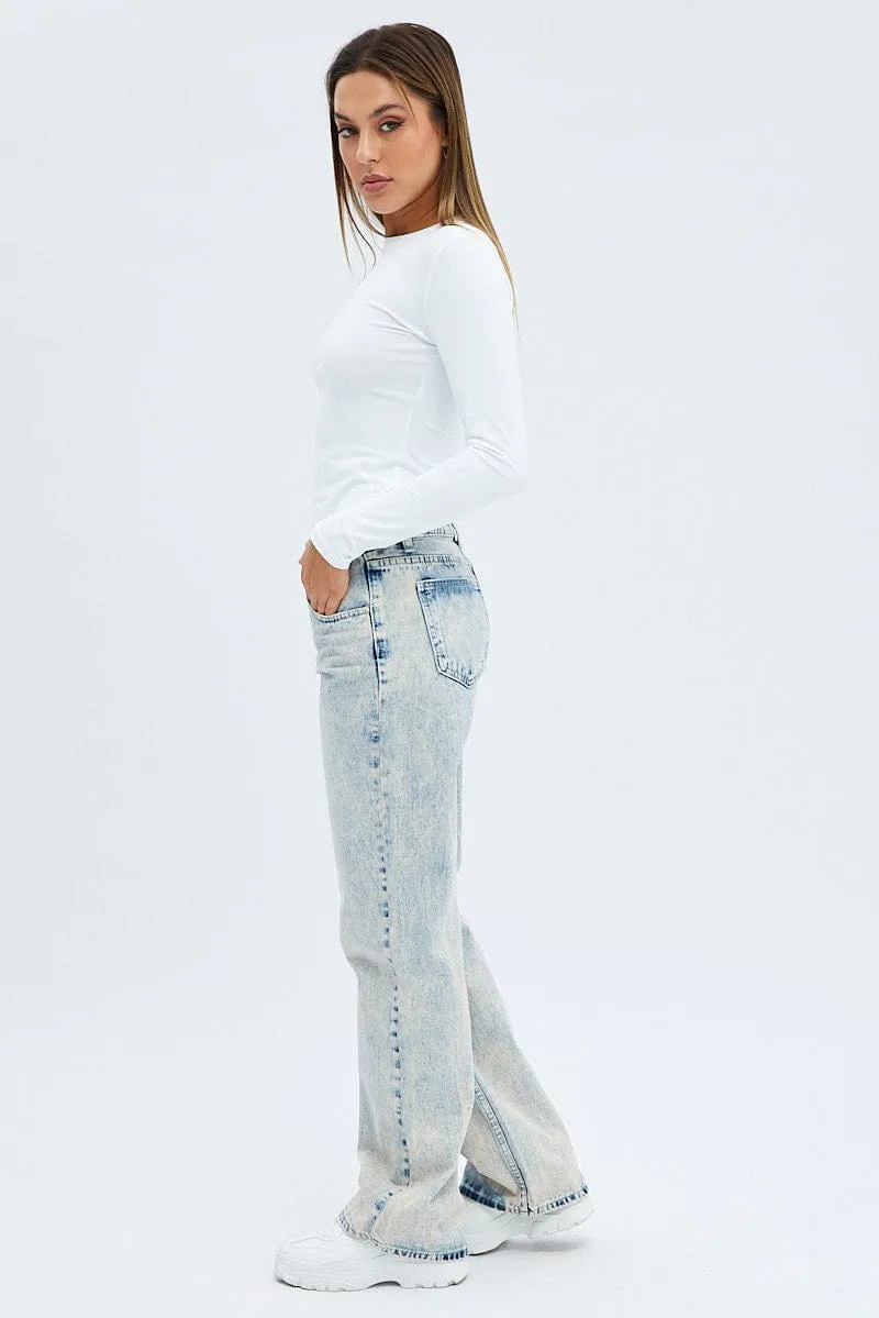 Denim Flare Jean Low Rise Dirty Wash