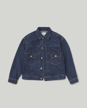 Double Pocket Jean Jacket Dark Blue