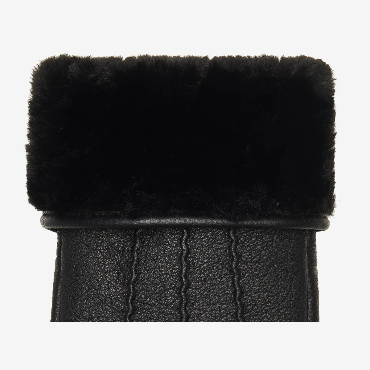 Eva - stylish goat leather mittens with luxurious faux fur lining & touchscreen feature