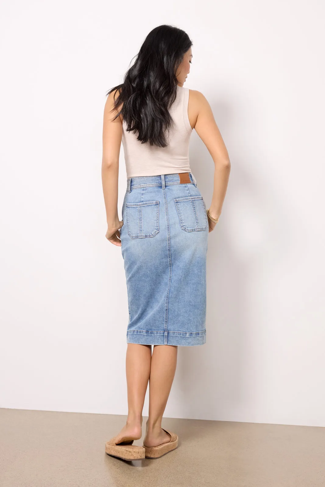 Ever Denim Midi Skirt