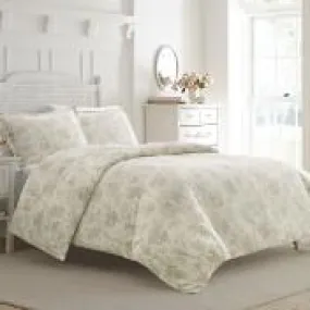 Faye Toile Beige Flannel Duvet Set