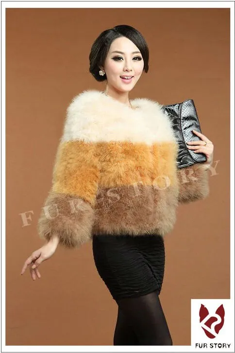 Fur Womens Coat Real Turkey Fur Coat Jacket Overcoat Mulitple Colors Puff NEW Stylish Natural Fur Coat Warmest Fur Coat Fur Story FS12098