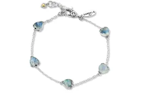 Glow Heart Bracelet- Rainbow Moonstone