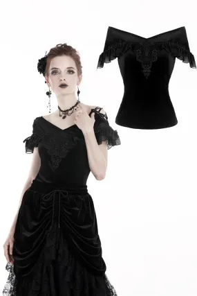 Gothic velvet short sleeves T-shirt TW185