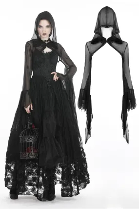 Gothic witch mesh hooded cape BW065