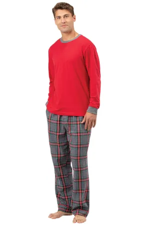 Gray Plaid Pullover Jersey Flannel Men’s Pajamas