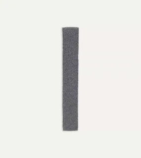 Grey Knitted Cashmere Wool Solid Colour Tie