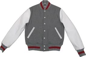 Grey/White Contemporary Fit Varsity Jacket