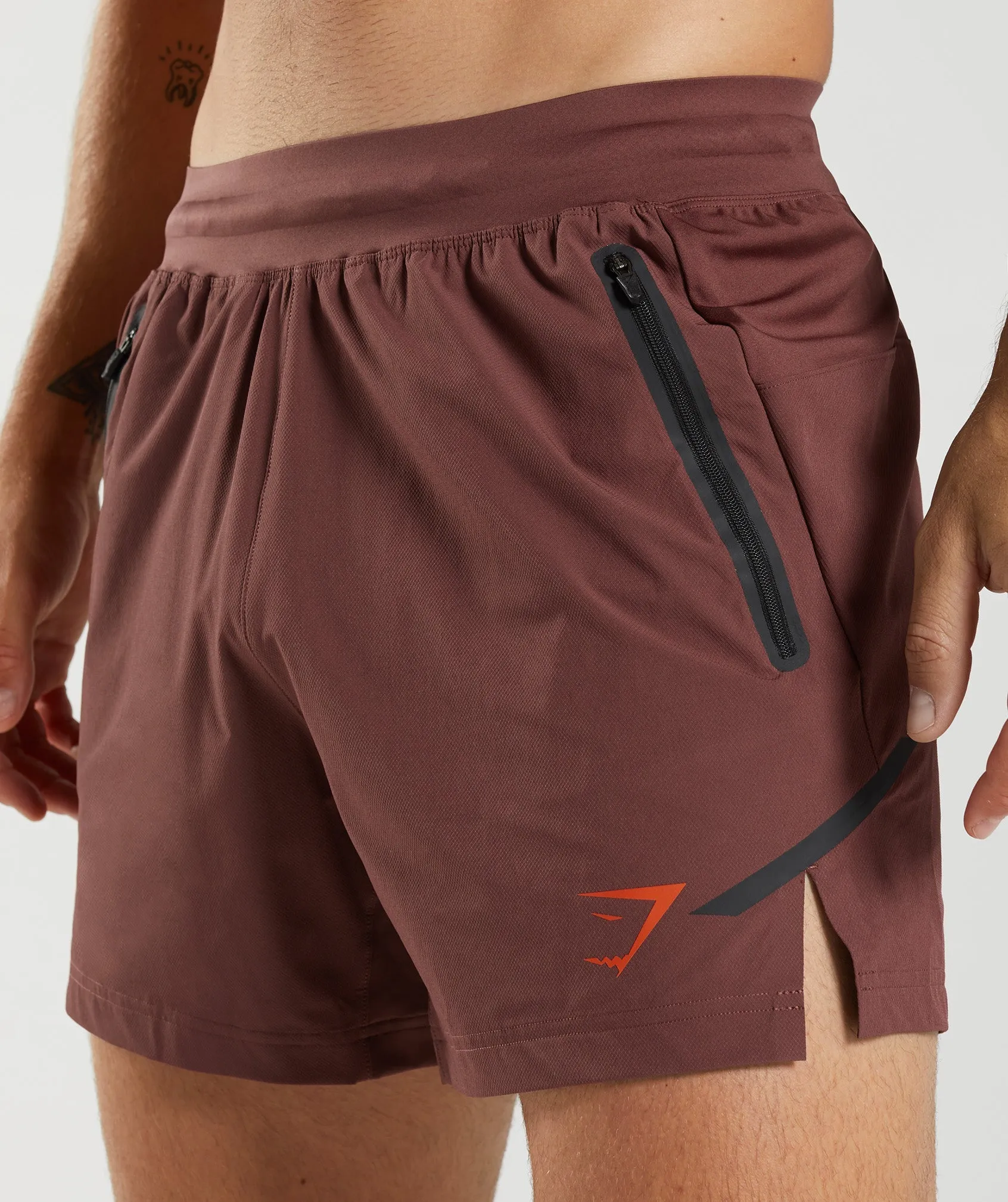 Gymshark Apex 5" Perform Shorts - Cherry Brown