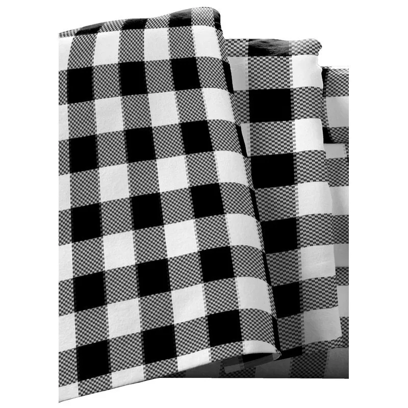 Igreen Plaid 100% Cotton Flannel Sheet Set