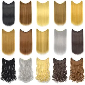 Invisible Wire Hair , Hair Pieces Silky Straight Synthetic