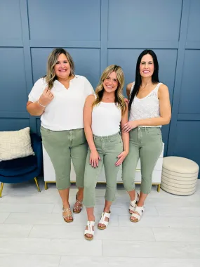 Judy Blue REG/CURVY Simply Sage Capris