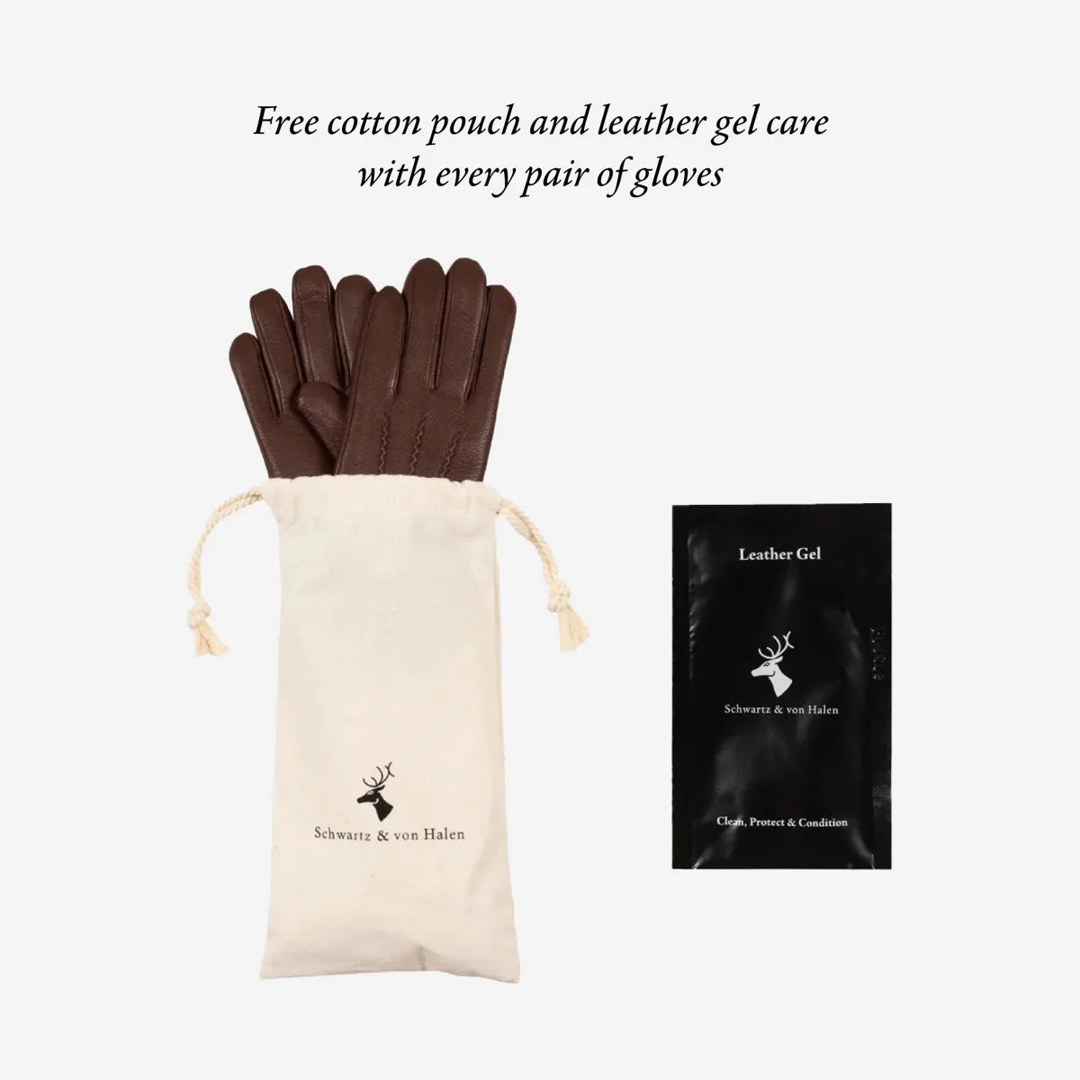 Julia (black) - goatskin leather gloves with luxury faux fur lining & touchscreen feature