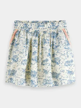 Kids - Elasticated printed mini skirt