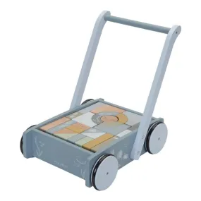 Little Dutch Baby Walker Block Trolley - Ocean Blue