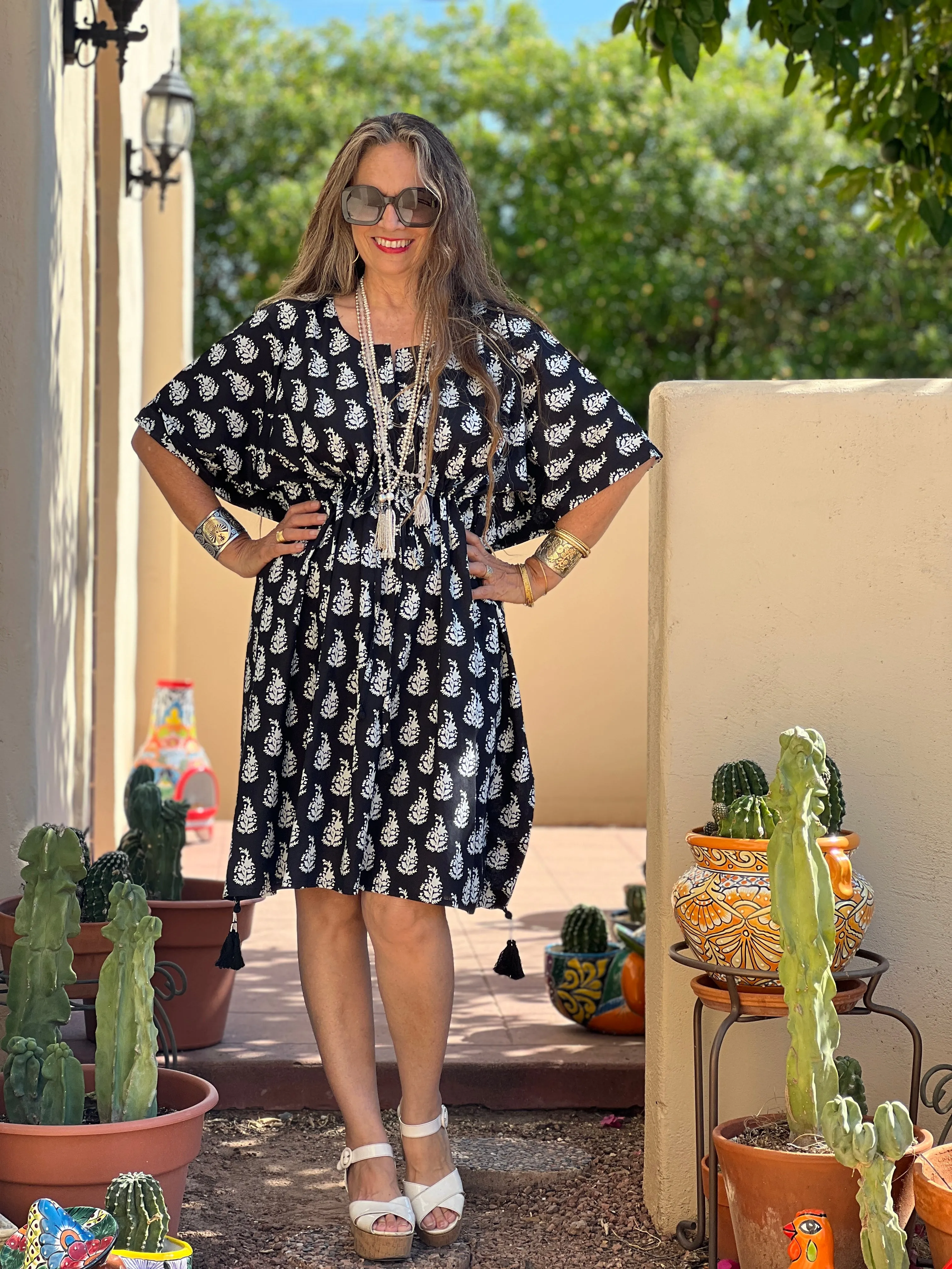 Luisa Obsidian Midi Kaftan Dress FINAL SALE