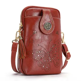 Maroon CrossBody Bag-Butterfly