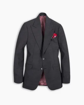 Mid Grey Ultra Peak Hopsack Wool Blazer