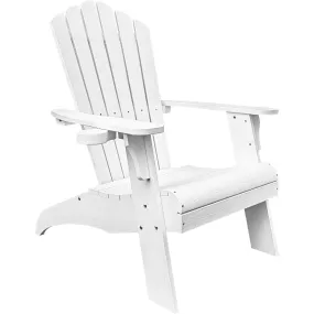 Oversized Adirondack Chair with Cup Holder Made from Weather-Resistant Poly Lumber