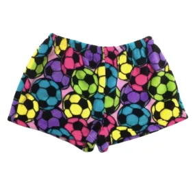 Pastel Soccer Fuzzy Shorts- Girls