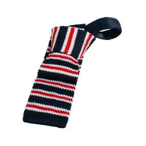 Portland Stripes Knitted Silk Tie, Navy / White / Red