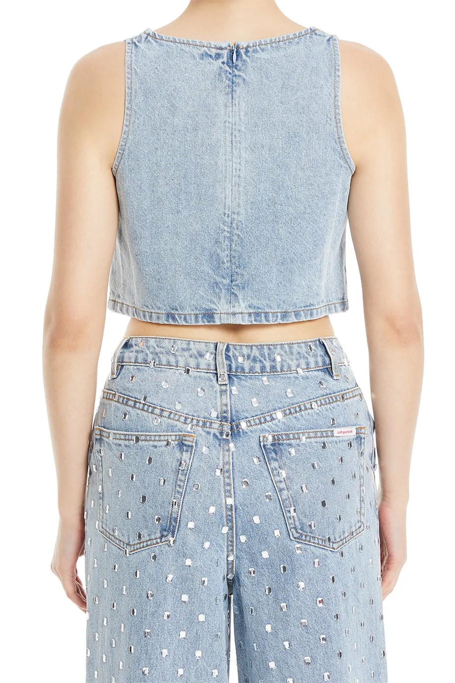 Rhinestone Denim Top