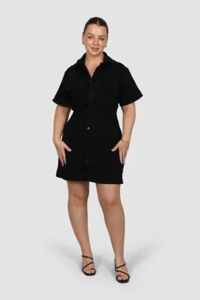 SAVEIRA DENIM DRESS BLACKOUT