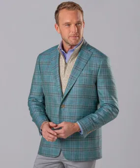 Wool-Silk-Linen Plaid Sport Coat